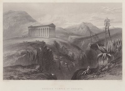 Grecka świątynia w Segesta (rycina) autorstwa William Leighton Leitch