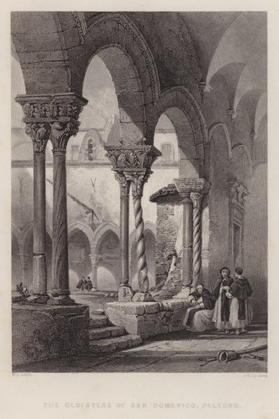 Krużganki San Domenico, Palermo (rycina) autorstwa William Leighton Leitch