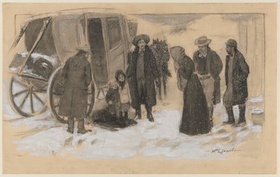 Szkic do „Boże Narodzenie nad rzeką” autorstwa William Leroy Jacobs