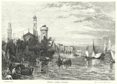 Wenecja, wyspa Burano (grawerowanie) autorstwa William Linton