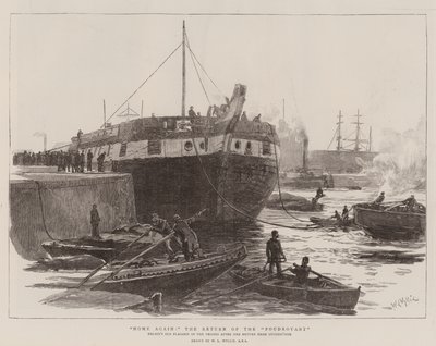 Home Again: Powrót Foudroyant autorstwa William Lionel Wyllie