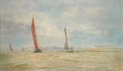 Hoo Fort, rzeka Medway (akwarela na papierze) autorstwa William Lionel Wyllie