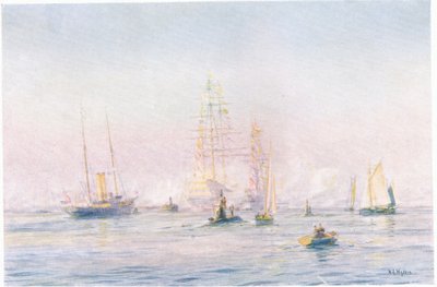 Port w Portsmouth 1912, 1915 autorstwa William Lionel Wyllie