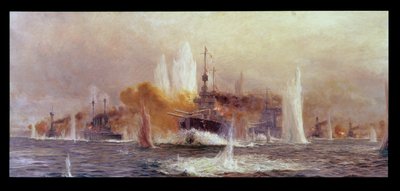 Bitwa jutlandzka w 1916 r. autorstwa William Lionel Wyllie