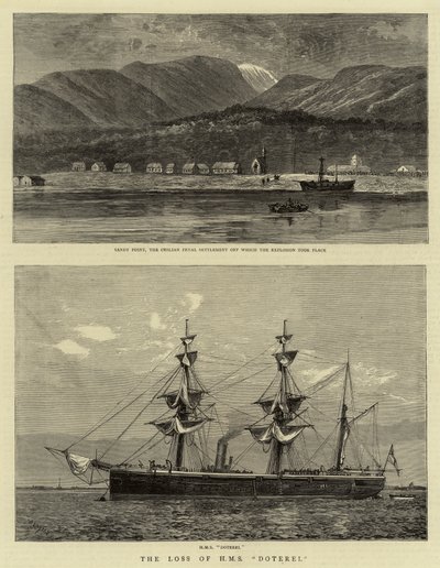 Utrata H M S Doterel autorstwa William Lionel Wyllie