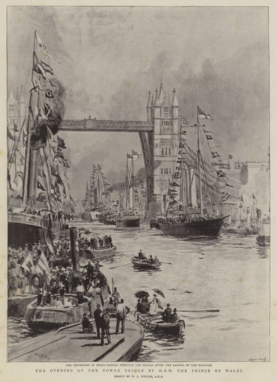 Otwarcie Tower Bridge przez JKW Księcia Walii autorstwa William Lionel Wyllie