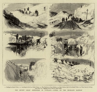 Ostatnia wielka burza śnieżna w Szkocji, sceny z kolejki górskiej autorstwa William Lionel Wyllie