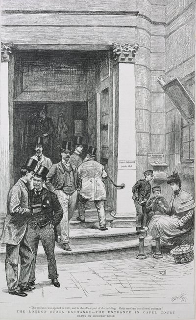 Wejście na giełdę w Capel Court, 1891 autorstwa William Lockhart Bogle