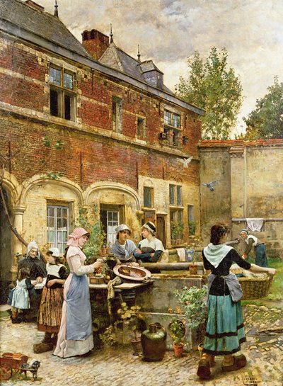 Domy jałmużny, Antwerpia, 1880 r. autorstwa William Logsdail