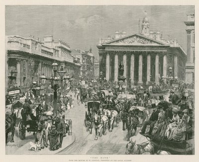 Bank, z obrazu W Logsdail, wystawiony w Royal Academy (rycina) autorstwa William Logsdail