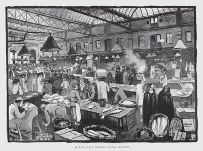Targ Billingsgate, wczesny poranek (lito) autorstwa William Luker