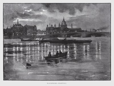Blackfriars, Nightfall (lito) autorstwa William Luker