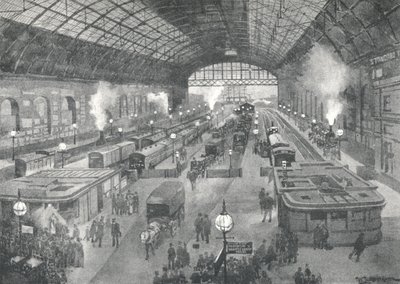 Stacja Cannon Street - noc, 1891 autorstwa William Luker