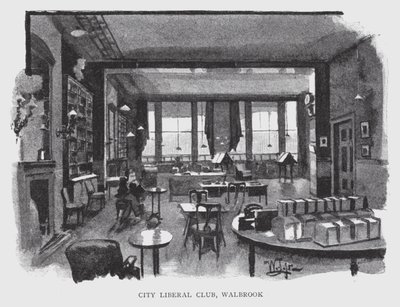 City Liberal Club, Walbrook (lito) autorstwa William Luker