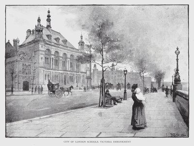 Szkoły City of London, Victoria Embankment (lito) autorstwa William Luker
