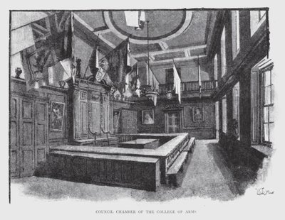 Izba Rady College of Arms (lito) autorstwa William Luker