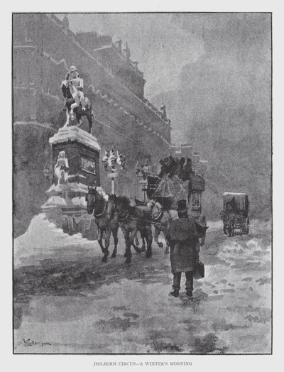 Holborn Circus, zimowy poranek (lito) autorstwa William Luker