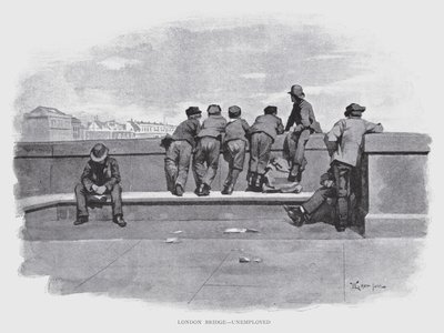 London Bridge, bezrobotni (lito) autorstwa William Luker