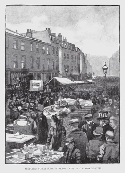 Middlesex Street, późna hala halowa, w niedzielny poranek (lito) autorstwa William Luker