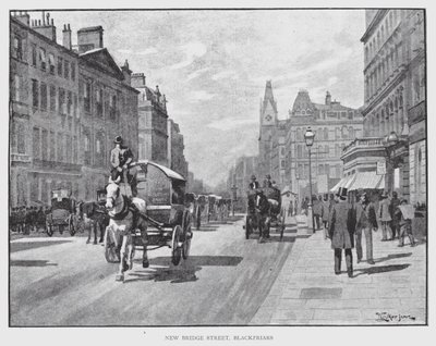 New Bridge Street, Blackfriars (lito) autorstwa William Luker