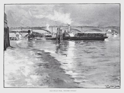 Old Swan Pier, Thames Street (lito) autorstwa William Luker