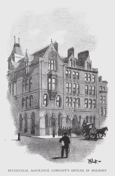 Biura firmy Prudential Assurance w Holborn (lito) autorstwa William Luker