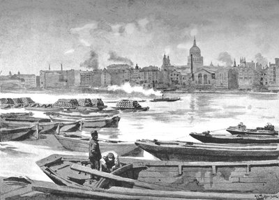 Katedra św. Pawła z południowego brzegu rzeki, 1891 autorstwa William Luker