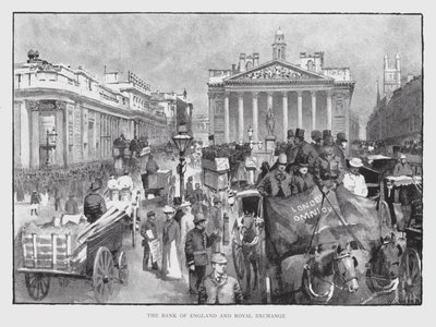 Bank Anglii i Royal Exchange (lito) autorstwa William Luker