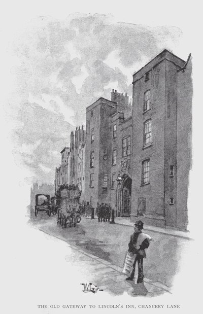 Stara brama do gospody Lincolna, Chancery Lane (lito) autorstwa William Luker