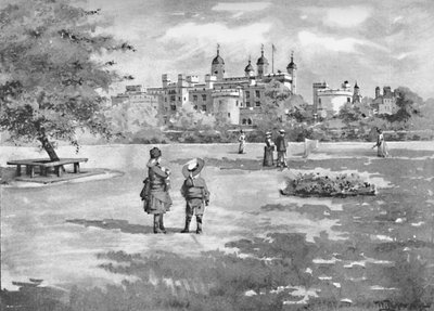 Tower of London z Trinity Square, 1891 autorstwa William Luker