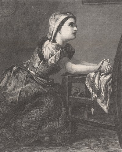 La Prière The Prayer, z Illustrated London News, 2 marca 1867. autorstwa William Luson Thomas