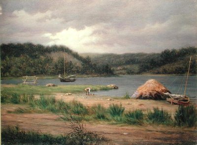 Clamming, Long Island (olej na płótnie) autorstwa William M Davis