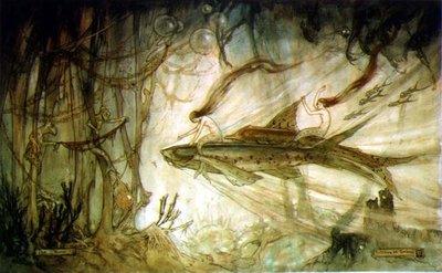 Wyścig (pióro i atrament, akwarela na papierze) autorstwa William M. Timlin