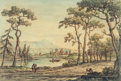 Widok na Florencję (pióro i atrament oraz akwarela) autorstwa William Marlow