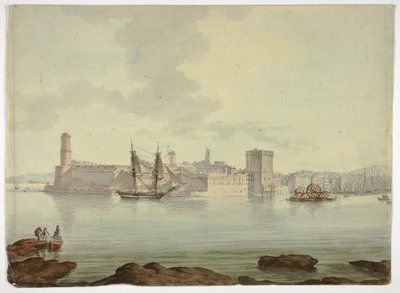 Port przed ufortyfikowanym miastem autorstwa William Marlow