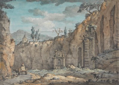 Carro de boi na gruta em Posillipopolish autorstwa William Marlow