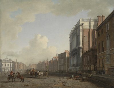 Whitehall, Patrząc na północny wschód, ok. 1775 (olej na płótnie) autorstwa William Marlow