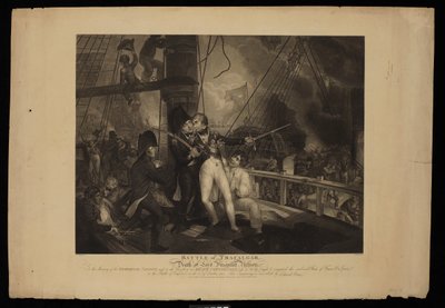 Bitwa pod Trafalgarem i śmierć lorda wicehrabiego Nelsona autorstwa William Marshall (after) Craig