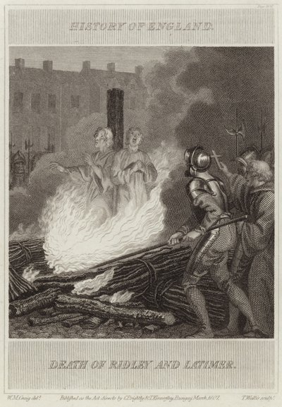 Śmierć Ridleya i Latimera autorstwa William Marshall Craig