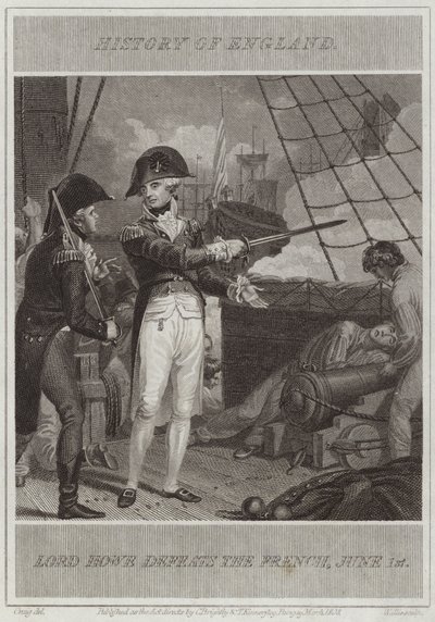 Lord Howe pokonuje Francuzów autorstwa William Marshall Craig