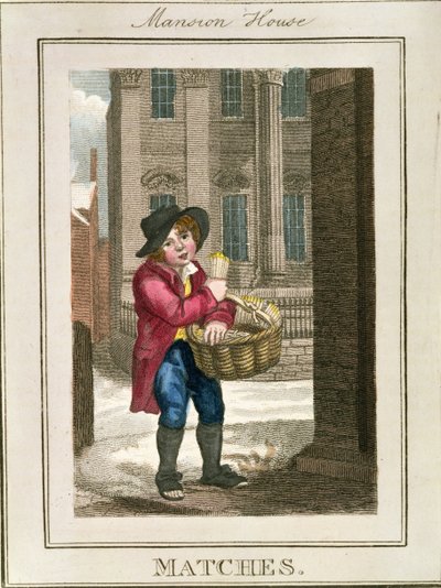 Matches, Mansion House, z „Cries of London”, wyd. Richarda Phillipsa (1778-1851) 1804 autorstwa William Marshall Craig