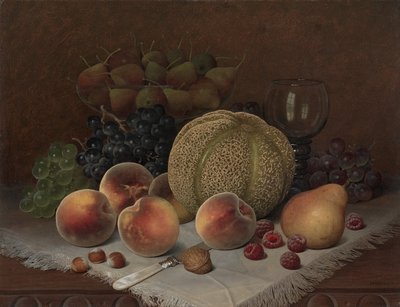 Martwa natura z kantalupą, ok. 1880 (olej na płótnie) autorstwa William Mason Brown