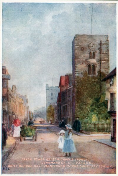 Wieża Saska, kościół św. Michała, ulica Cornmarket St autorstwa William Matthison