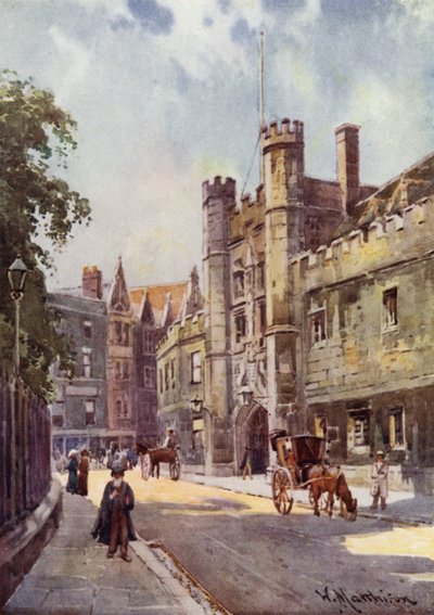 Gateway of Christs College od St Andrews Street autorstwa William Matthison