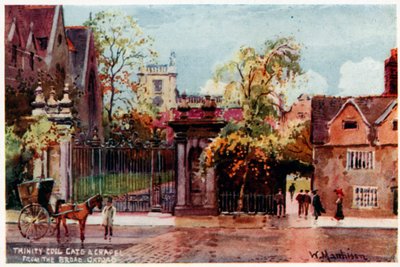 Trinity College, brama i kaplica, od ulicy Broad St autorstwa William Matthison