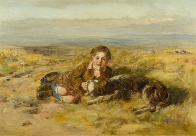 The Wee Herd Laddie [wcześniej skatalogowany jako chłopiec i pies] autorstwa William McTaggart