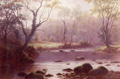 On the Wharfe (akwarela na papierze) autorstwa William Mellor