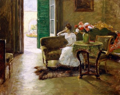 Wspomnienie - we włoskiej willi, autorstwa William Merritt Chase