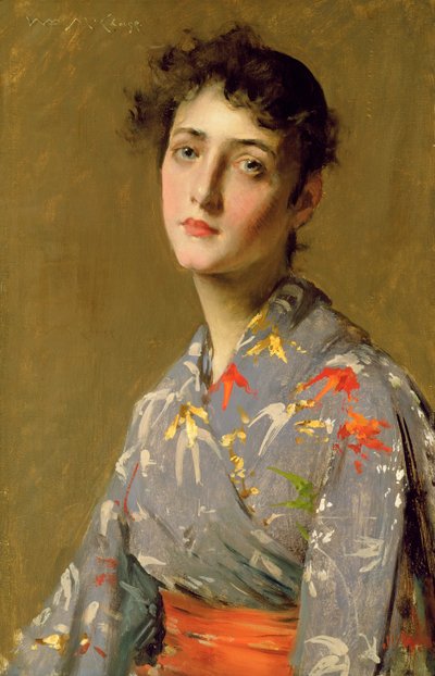 Dziewczyna w stroju japońskim, ok. 1888 (olej na płótnie) autorstwa William Merritt Chase