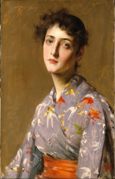 Dziewczyna w japońskim stroju autorstwa William Merritt Chase